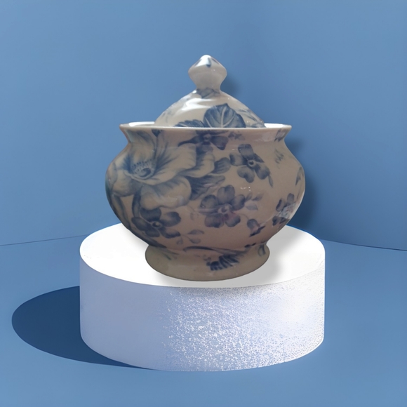 Blue Flower Sugar Bowl - Picture 4 of 5